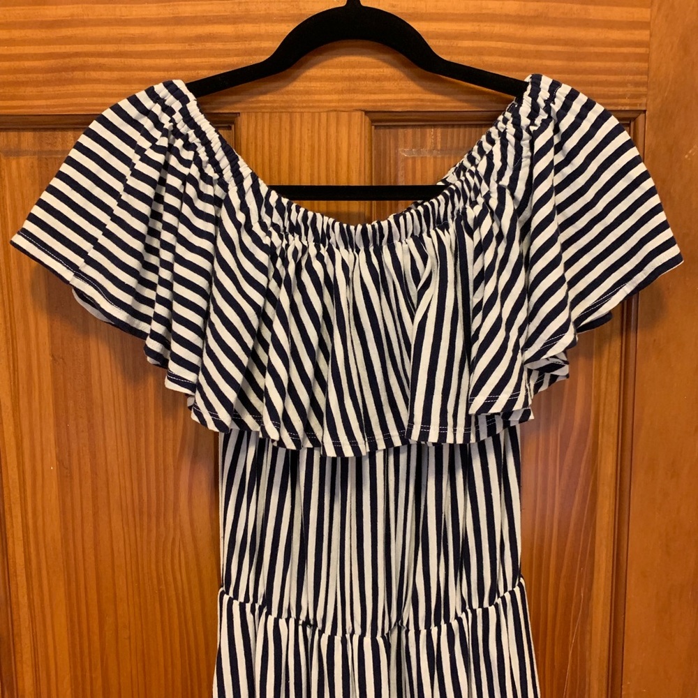 MDS Stripes Ruffle Maxi Dress - Picture 4 of 4